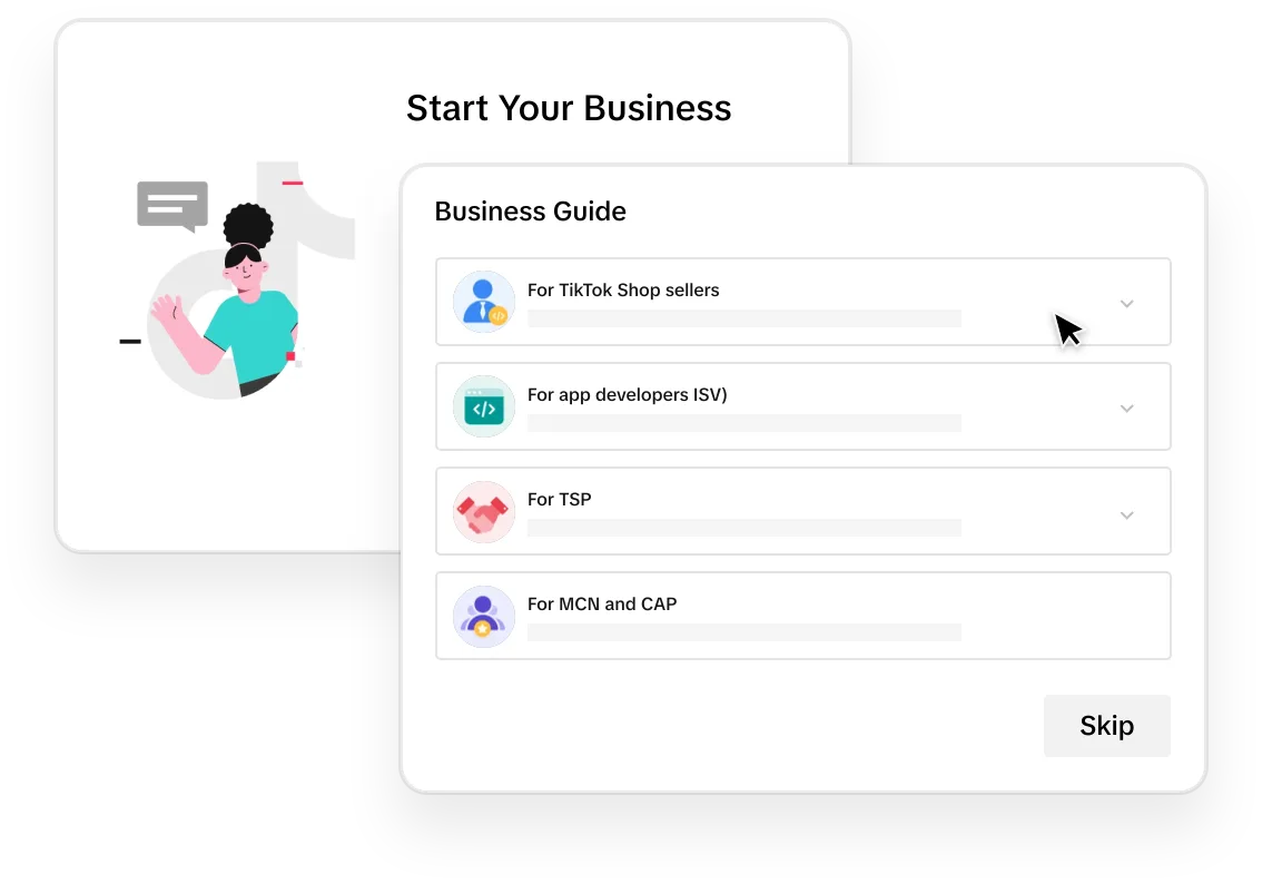 TikTok Shop Partner Center registration process